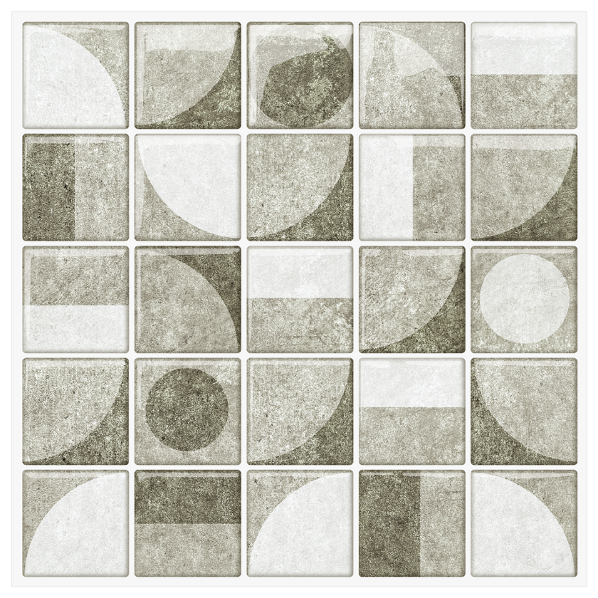Lot de 20 carreaux 3D auto-adhésifs couvrant 7,44 m²- motifs géométriques gris texturés
