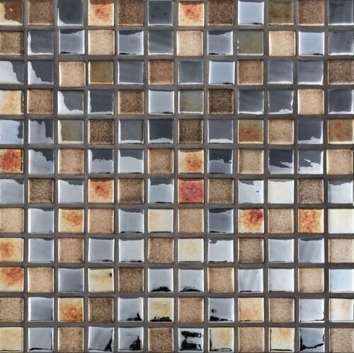 Carreau verre brillant bicolore or et noir SMX Dubaï