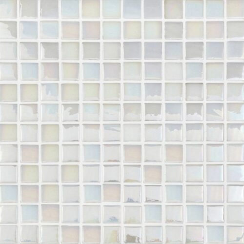 Carrelage en verre blanc brillant S Pearl pour murs et sols