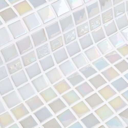 Carrelage verre S Pearl blanc brillant pour murs et sols