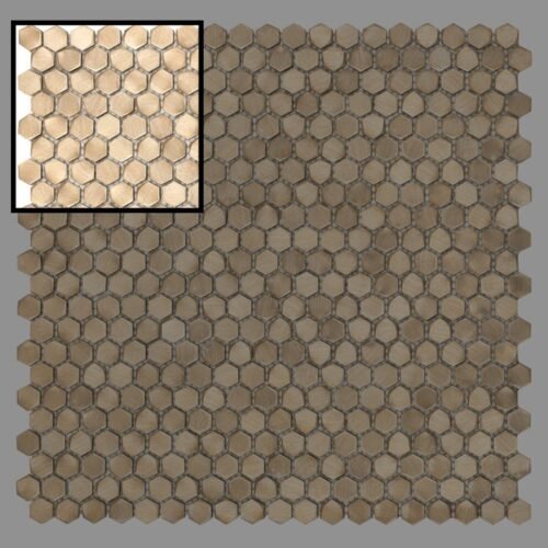 Mosaïque hexagonale Allumi Gold 14 pour carrelage mural décoratif