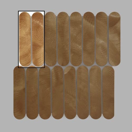 Échantillon de mosaïque Allumi Pills Brass Gold pour décoration murale