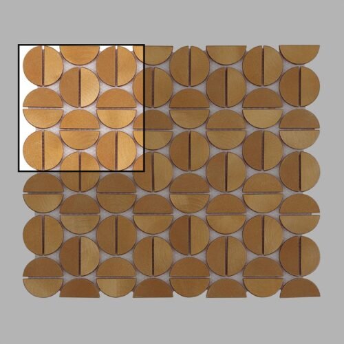 Échantillon de mosaïque dorée Allumi Tabs Brass Gold pour mur
