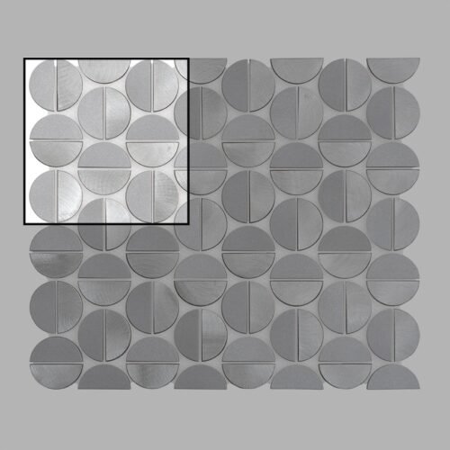 Échantillon de mosaïque murale métallique Allumi Tabs Silver