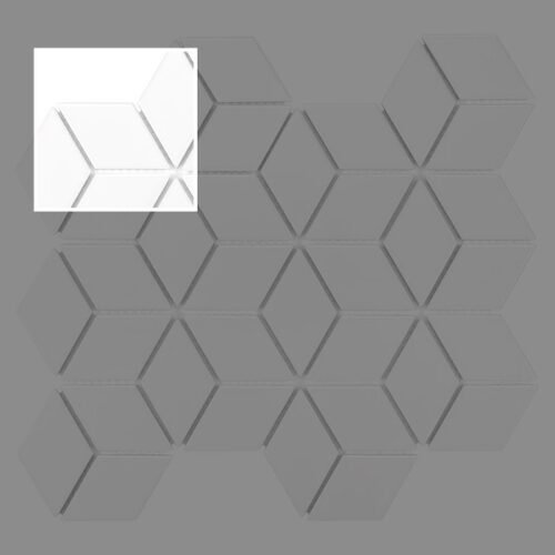 Carreau blanc rombique 48 pour mur intérieur