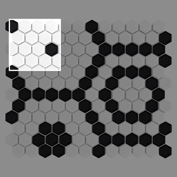 Échantillon Mini Hexagon B&W Bee