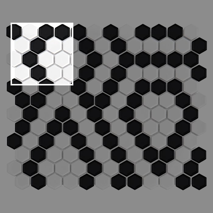 Échantillon Mini Hexagon B&W Lace Premium matt