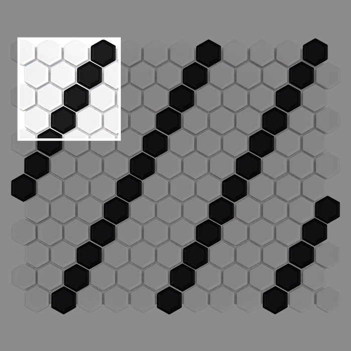 Échantillon Mini Hexagon B&W Lean Premium matt