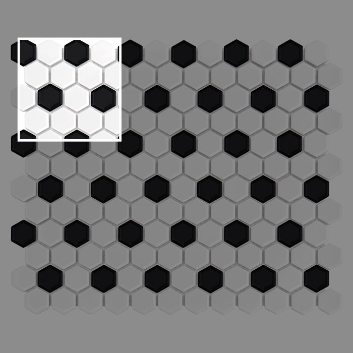 Échantillon Mini Hexagon B&W Mix