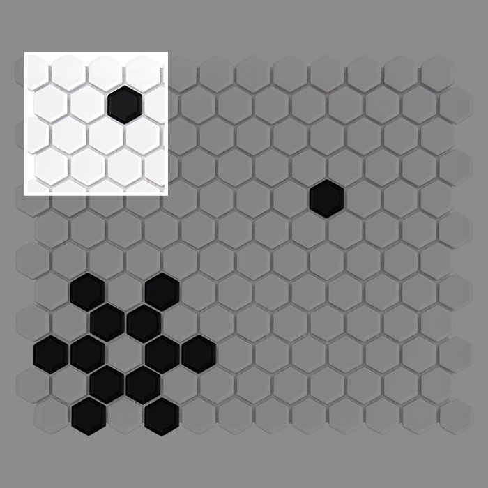 Échantillon Mini Hexagon B&W Snow Premium matt