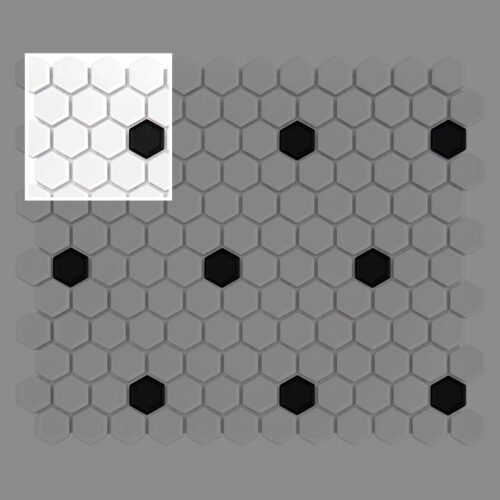 Mosaïque hexagonale noir et blanc pour mur