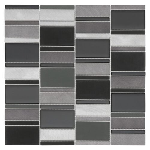 Mosaïque métallique Allumi Piano Grey 73 en acier, aluminium et verre