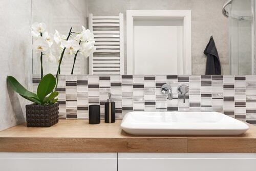 Mosaïque métallique Allumi Piano Grey 73 en acier, aluminium et verre