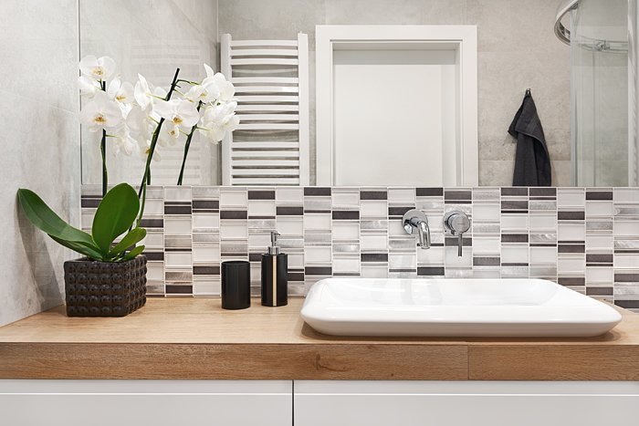 Mosaïque métallique Allumi Piano Grey 73 — vue ambiance