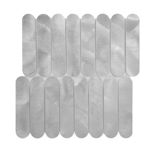 Mosaïque métallique argentée Allumi Pills, finition mate, résistante à l’humidité