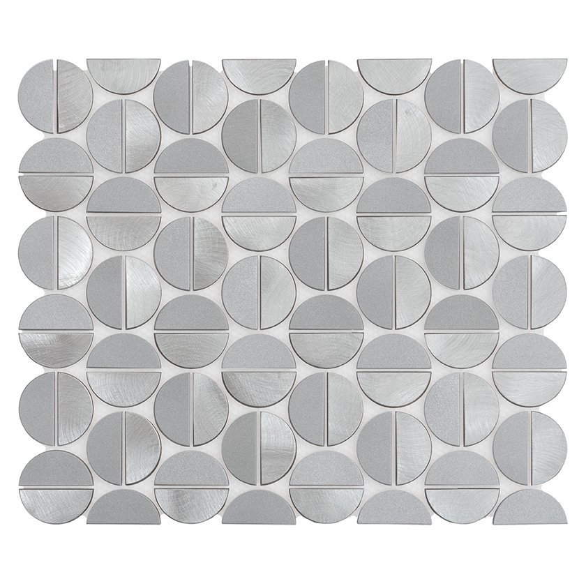 Mosaïque murale Allumi Tabs Argent — vue ambiance