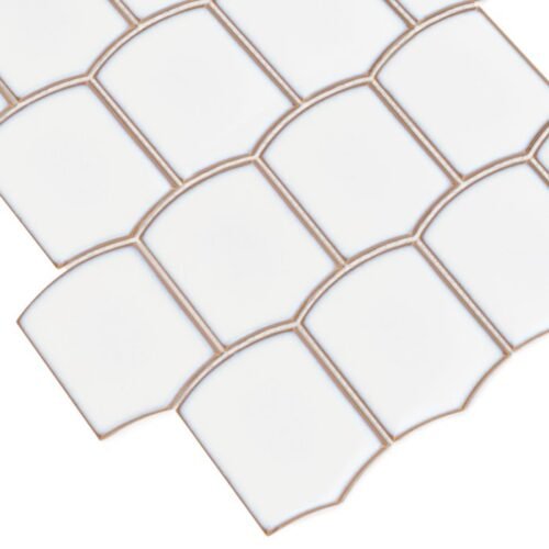 Mosaïque en grès cérame blanc brillant pour mur et sol