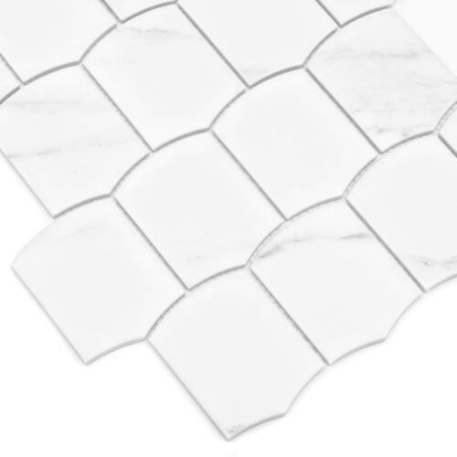 Mosaïque en grès cérame Carrara mat arquée pour mur et sol