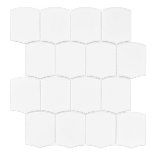 Mosaïque en grès cérame blanc mat Arcado