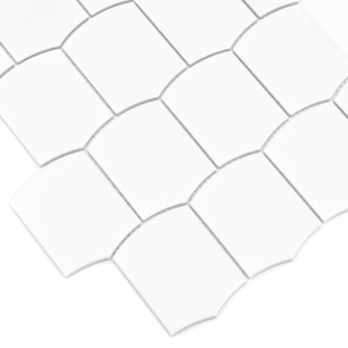 Mosaïque Arcado Blanc mat en grès cérame pour murs et sols