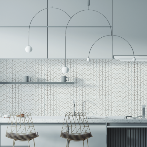 Carreau mural Bottany Carrara mat en résine, finition mate, aspect marbre blanc italien