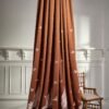 CRANE_ORANGE-1 Rideau CRANE brodé 93% polyester 290 cm large collection Maestro