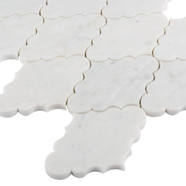 Mosaïque Carrara White Crest en marbre blanc poli pour sols et murs