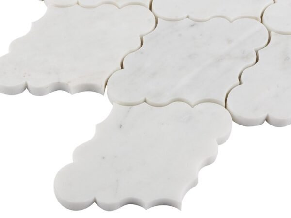 Mosaïque Carrara White Crest en marbre blanc poli pour sols et murs