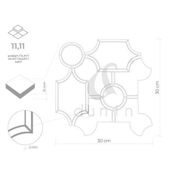 Mosaïque en marbre blanc de Carrara pour revêtement mural et sol