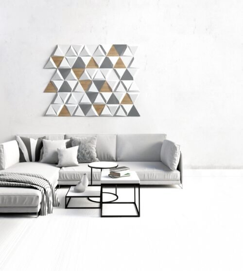 Mini panneau TR-3D 3D en Polystar, décoration murale hexagonale