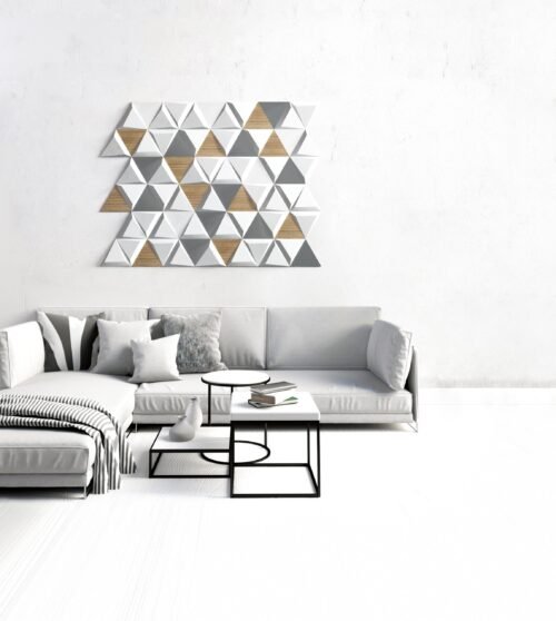 Mini panneau 3D TR-Grey en polystar pour décoration murale