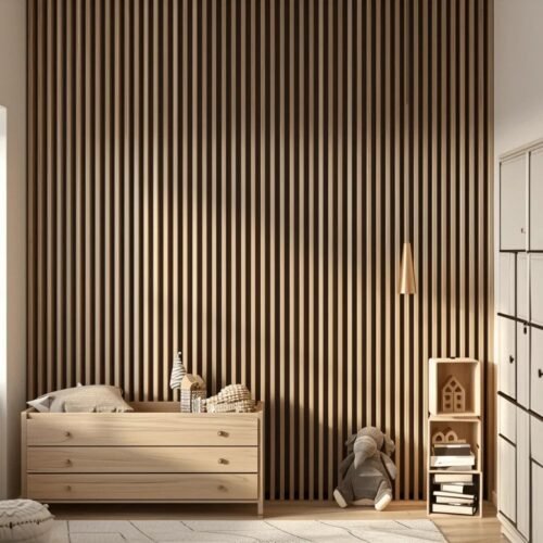 Lamelles murales en chêne clair Stretto L0102T, 200 cm, panneau 3D