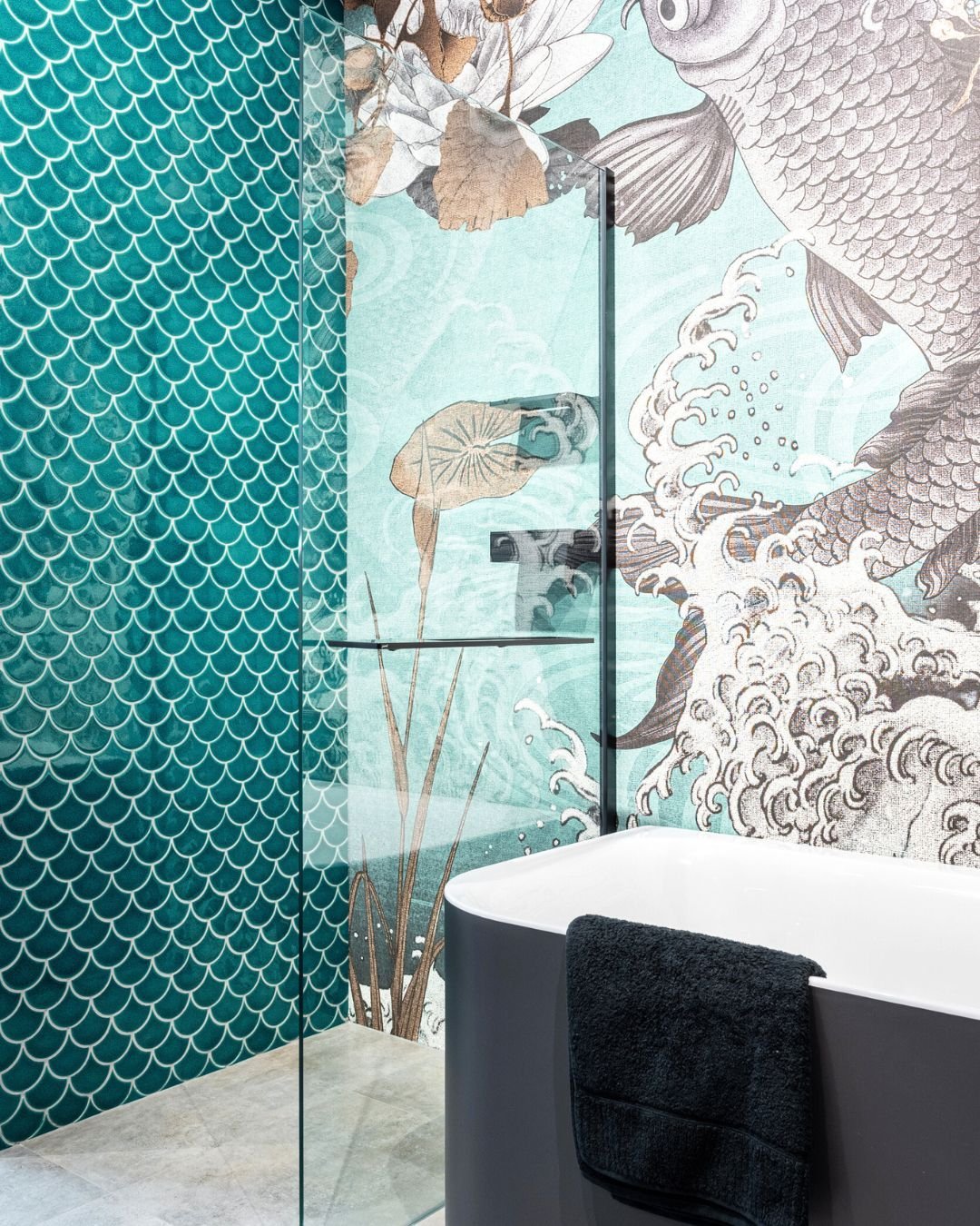 Mosaïque Mini balance à poisson Bali 88 Bleu Turquoise — vue ambiance