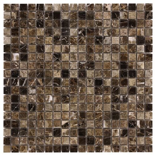 Mosaïque Emperador 15 brun en marbre et travertin naturels