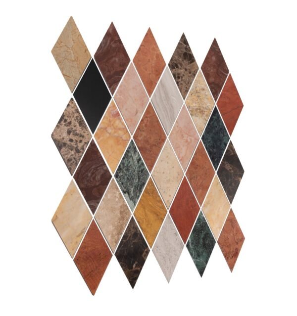 Mosaïque Emperador Rombic mix en marbre et travertin naturel