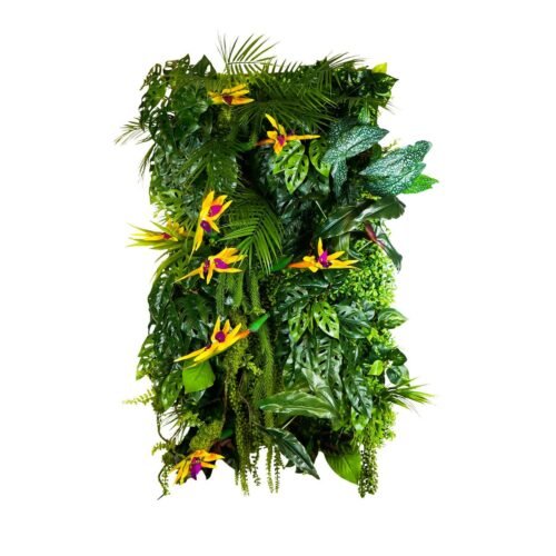 Jardin vertical Seychelles Sun sur balcon, plantes vertes et structure modulable