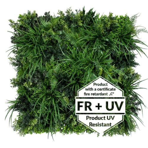Jardin vertical Wildgrass FR UV, panneau végétal solaire, vue latérale