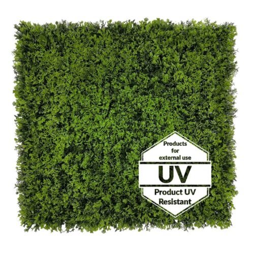 Tapis vert artificiel cyprès UV 50x50 cm vue détaillée