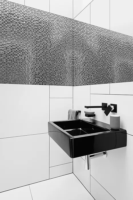 Mosaïque de verre DD1 Silver Mix 15 pour revêtement mural