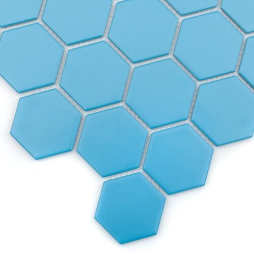 Mosaïque hexagonale bleue Montana 51 mat en grès cérame