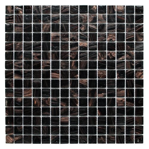 Mosaïque Jade 001 en verre doré et noir pour murs et sols