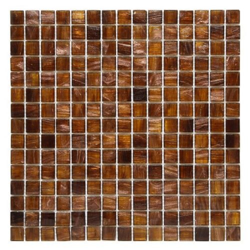 Mosaïque Jade 004 en verre brillant or et marron pour murs et sols