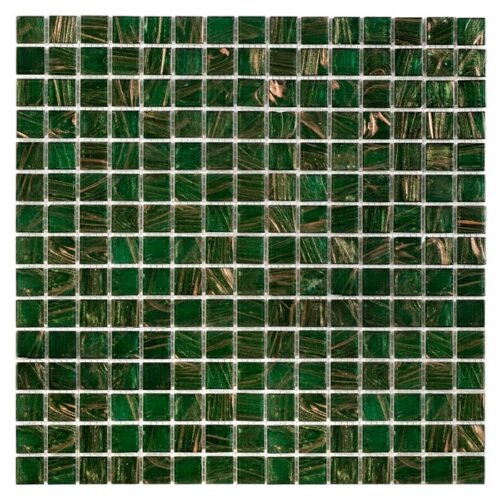 Mosaïque Jade 043 en verre vert nacré et doré
