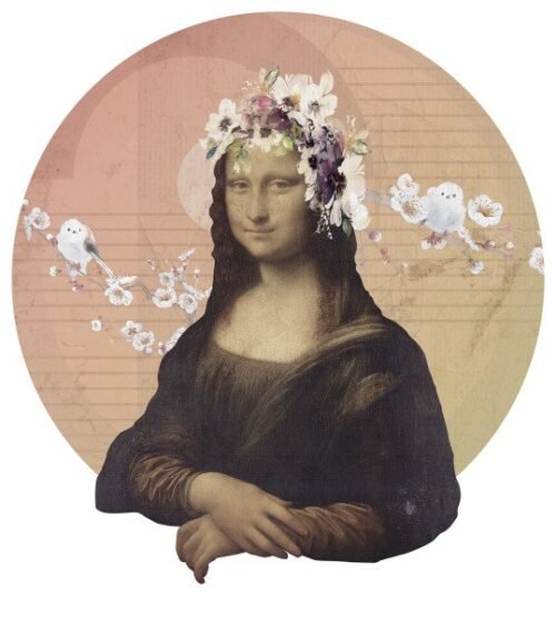 Papier peint autocollant Monalisa découpé aux contours précis