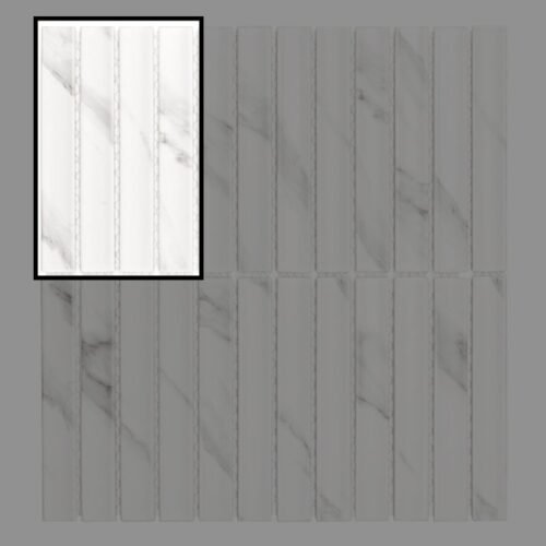 Échantillon de mosaïque Kitkat Carrara Matt pour mur