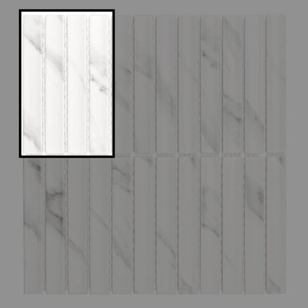 Échantillon de mosaïque Kitkat Carrara Matt pour mur