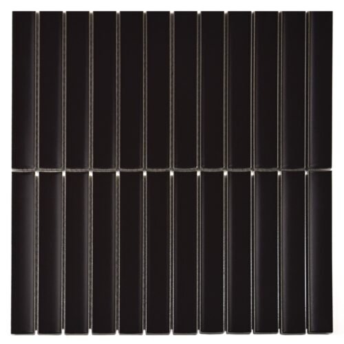 Carrelage mural KitKat Noir mat en grès cérame, finition mate