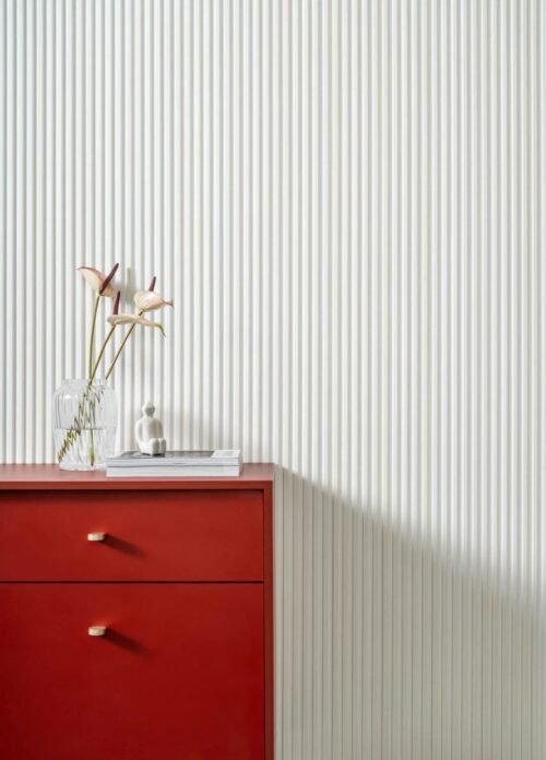 Lamelle murale blanche mate Collection Stretto L0101T 200 cm vue latérale