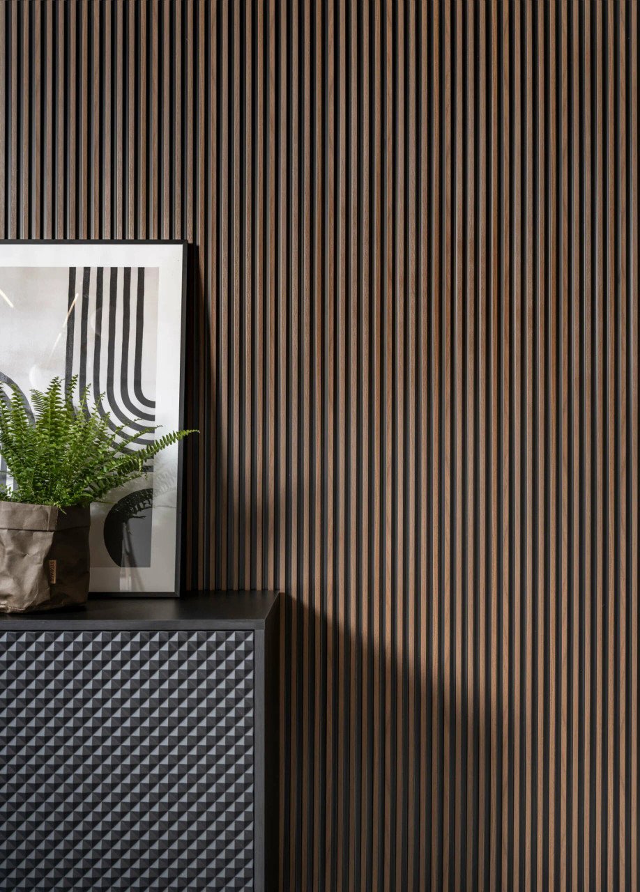 Lamelle Murale Chêne Foncé Stretto L0104 270cm motif étroit