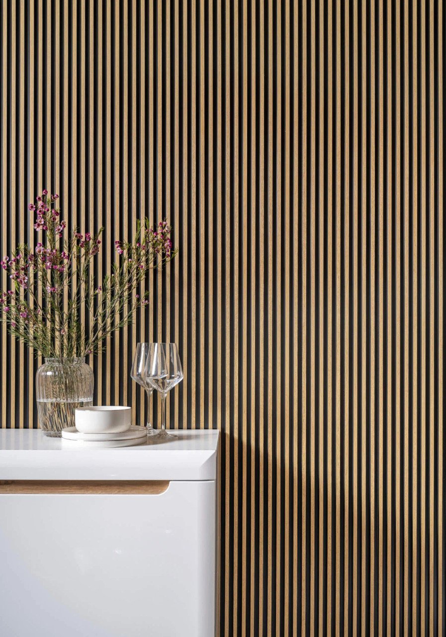 Lamelle Murale Chêne Naturel L0105 Stretto  270cm — vue ambiance